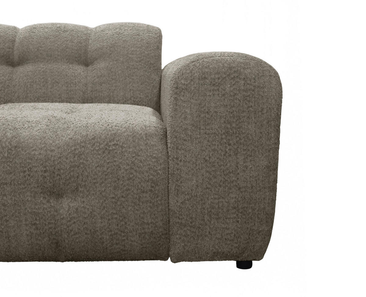 ECKSOFA RUNO Hellbraun Bouclé  - Hellbraun/Schwarz, Design, Kunststoff/Textil (175/270cm) - MID.YOU