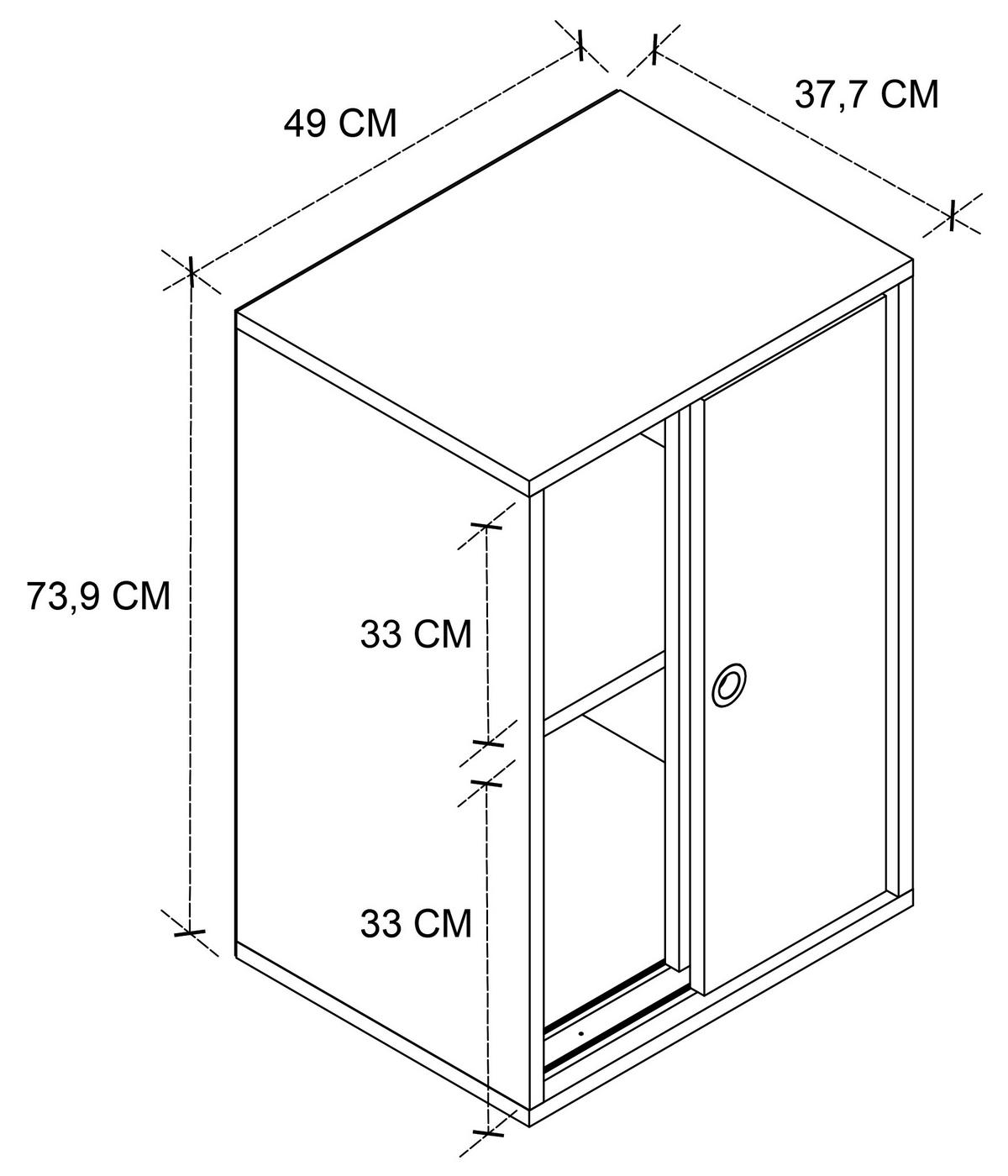 AKTENSCHRANK 49/74/38 cm  - Weiss, Design, Holzwerkstoff (49/74/38cm) - MID.YOU