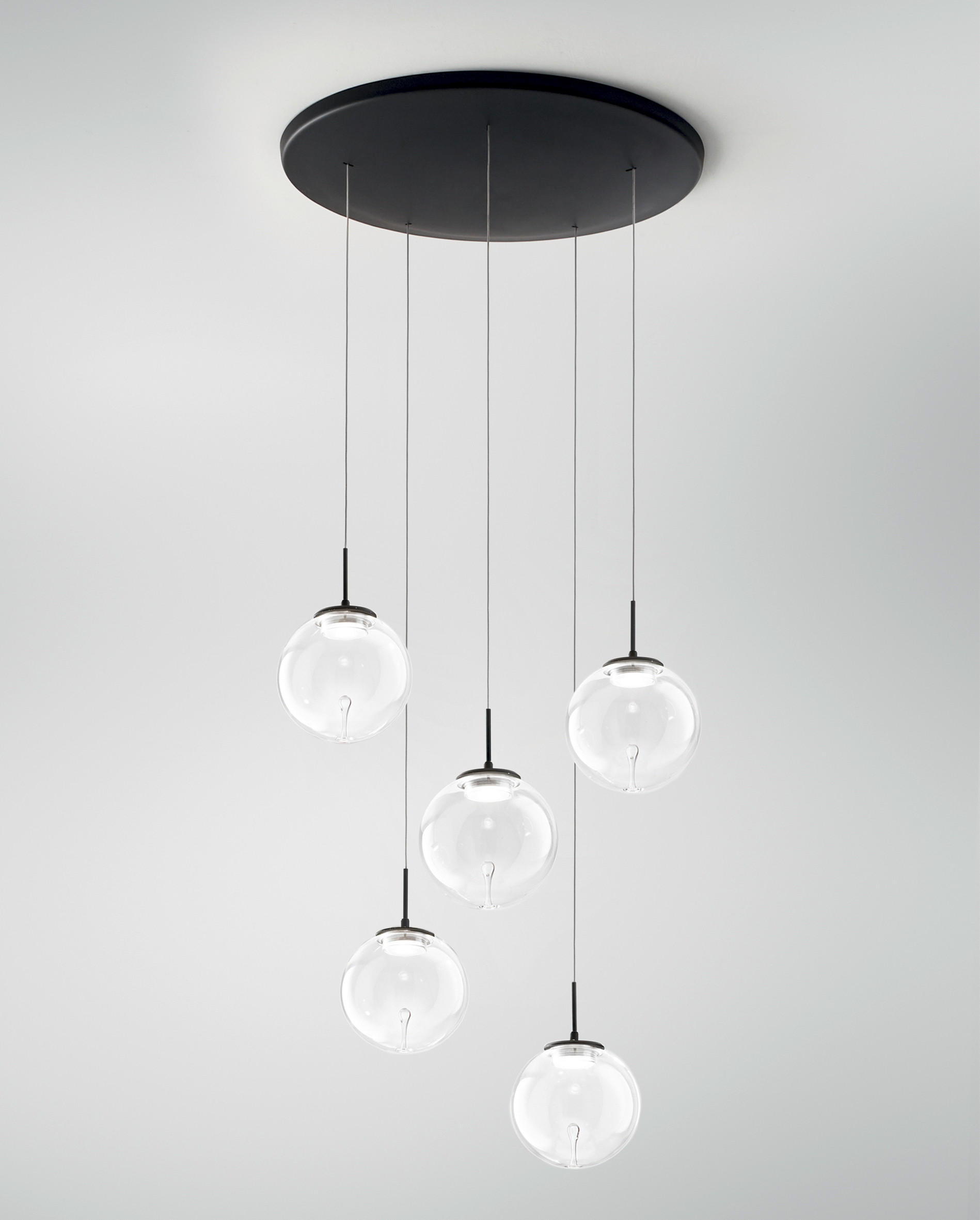 LED-HÄNGELEUCHTE 50/200 cm  - Transparent, Design, Glas/Metall (50/200cm)