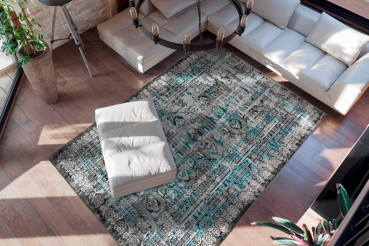 VINTAGE-TEPPICH 200/290 cm Ariya Blau  - Blau, Trend, Textil (200/290cm) - Kayoom