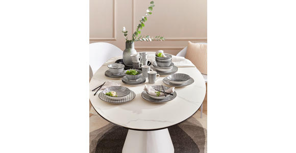 KOMBISERVICE Tokyo 30-teilig  - Schwarz/Weiß, Trend, Keramik - Novel