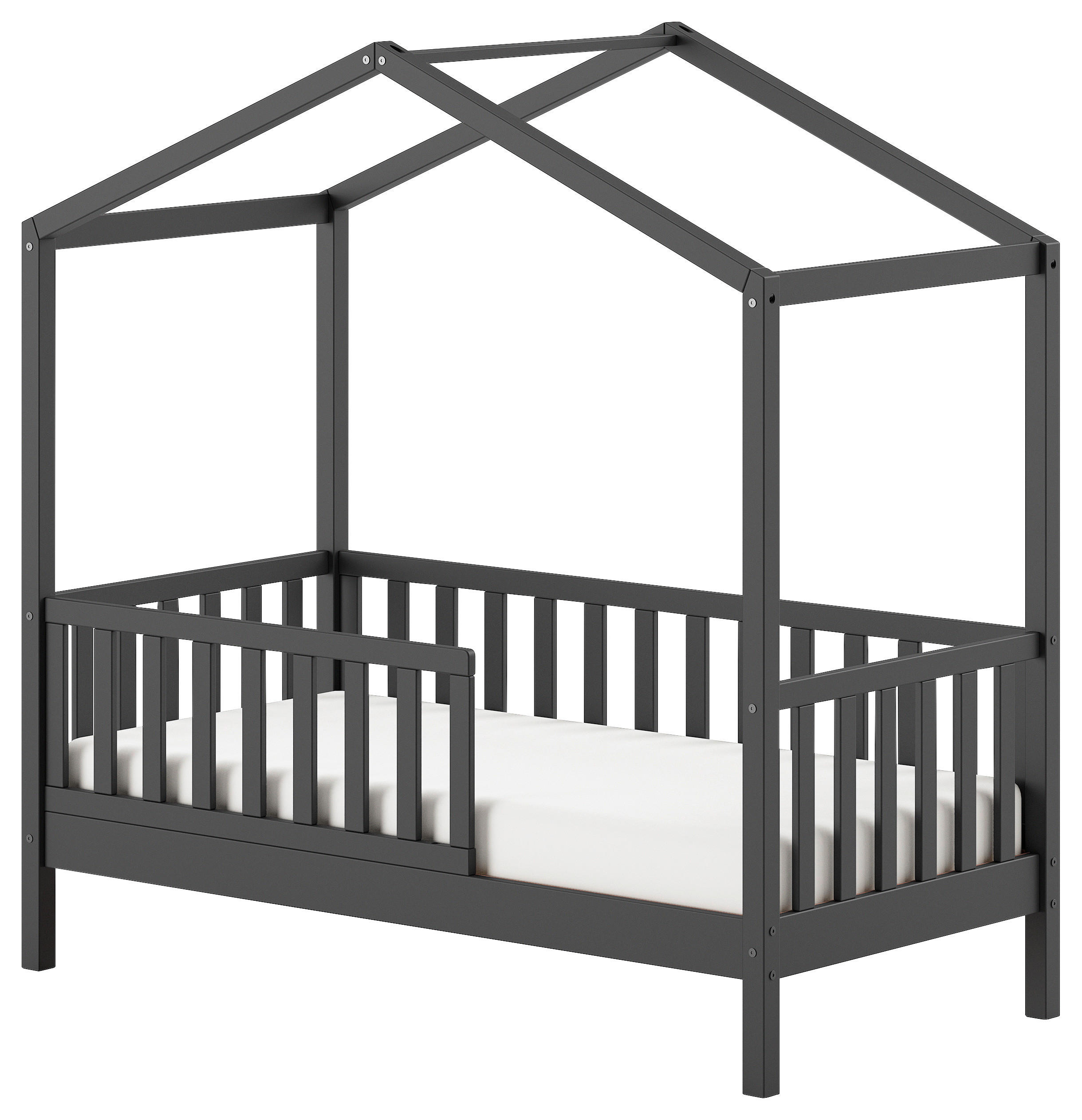 HAUSBETT Rollrost 70/140 cm  - Anthrazit, MODERN, Holz (70/140cm) - MID.YOU
