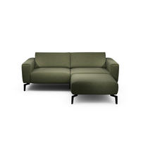 2,5-Sitzer inkl. Hocker Chenille Waldgrün  - Waldgrün/Schwarz, Design, Textil/Metall (220/86/86-94cm) - SENSOO