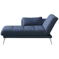 RÉCAMIERE Dunkelblau  - Chromfarben/Dunkelblau, Konventionell, Textil/Metall (200/85/106cm) - Novel