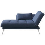 RÉCAMIERE in Dunkelblau  - Chromfarben/Dunkelblau, KONVENTIONELL, Textil/Metall (200/85/106cm) - Novel