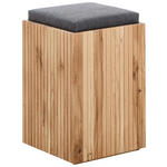 HOCKER Webstoff Eiche Eichefarben, Anthrazit  - Eichefarben/Anthrazit, Natur, Holz/Textil (35/52/35cm) - Linea Natura