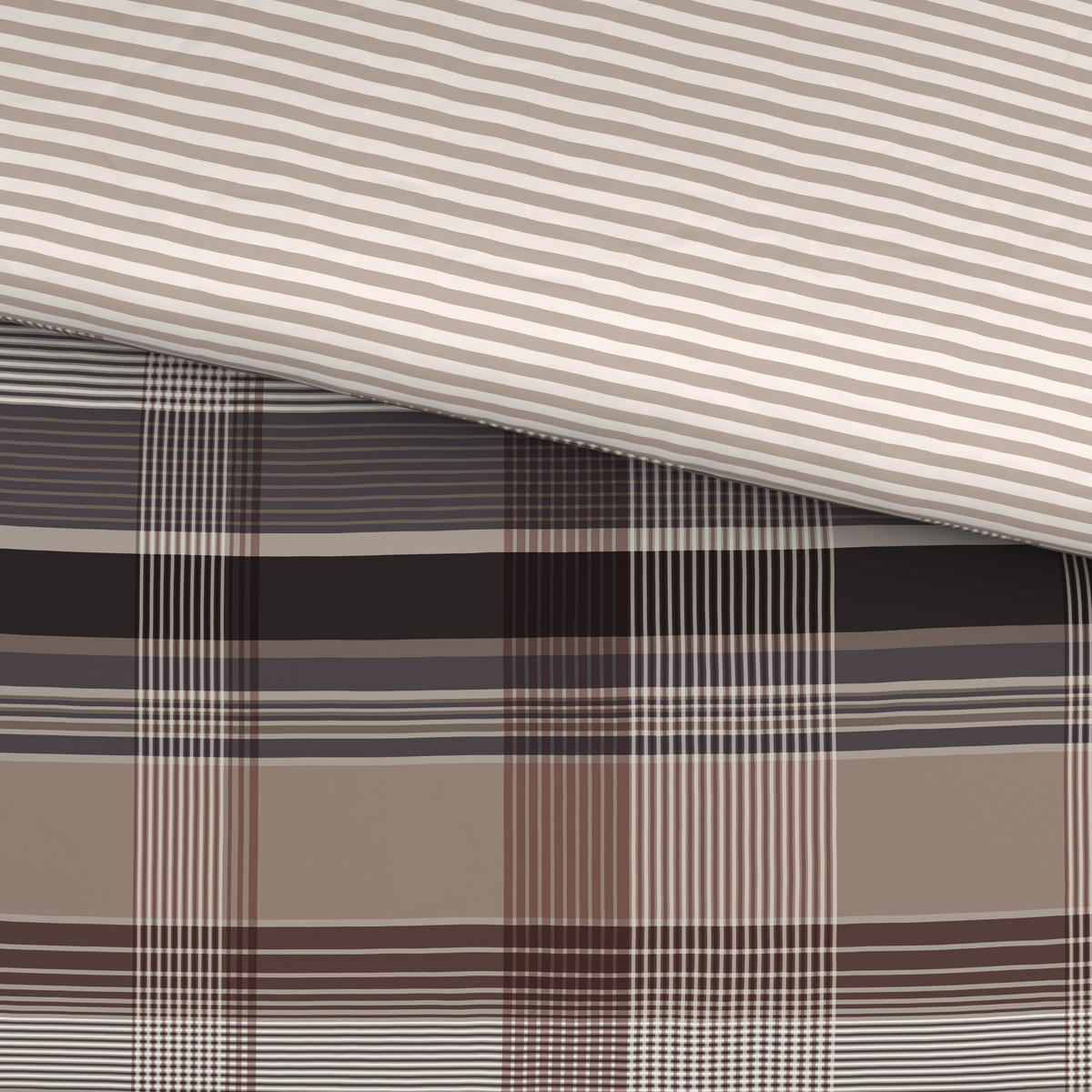 WENDEBETTWÄSCHE Satin 140/200 cm  - Taupe, KONVENTIONELL, Textil (140/200cm) - Novel