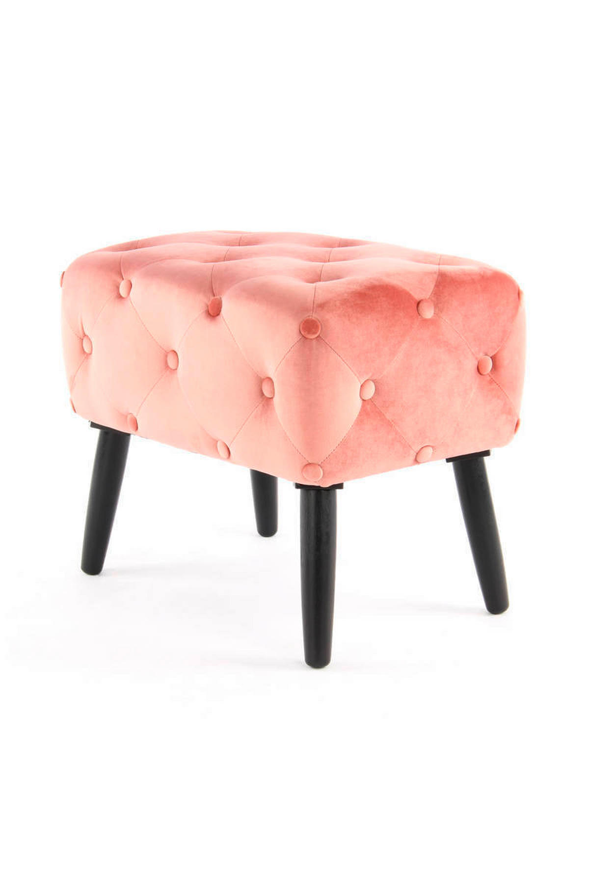 HOCKER in Textil, Holzwerkstoff Rosa, Schwarz  - Schwarz/Rosa, Basics, Holzwerkstoff/Textil (40/48/60cm) - Kayoom