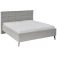 POLSTERBETT Hellgrau 160/200 cm  - Hellgrau/Schwarz, Design, Textil/Metall (160/200cm) - Xora