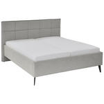 POLSTERBETT Hellgrau 160/200 cm  - Hellgrau/Schwarz, Design, Textil/Metall (160/200cm) - Xora