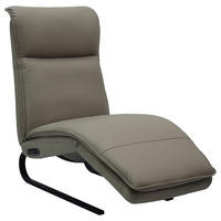 RELAXLIEGE Lederlook Kombination Echtleder/Lederlook Grau  - Schwarz/Grau, Design, Leder/Holz (69/108-86/130-174cm) - Lomoco