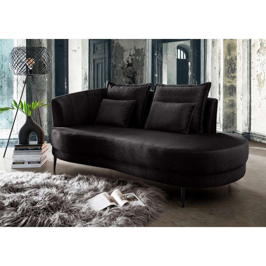 Thumbnail - Livetastic Ottomane, Anthrazit, Textil, Uni, Füllung: Schaumstoff, 211x85x101 cm, Typenauswahl, seitenverkehrt erhältlic...