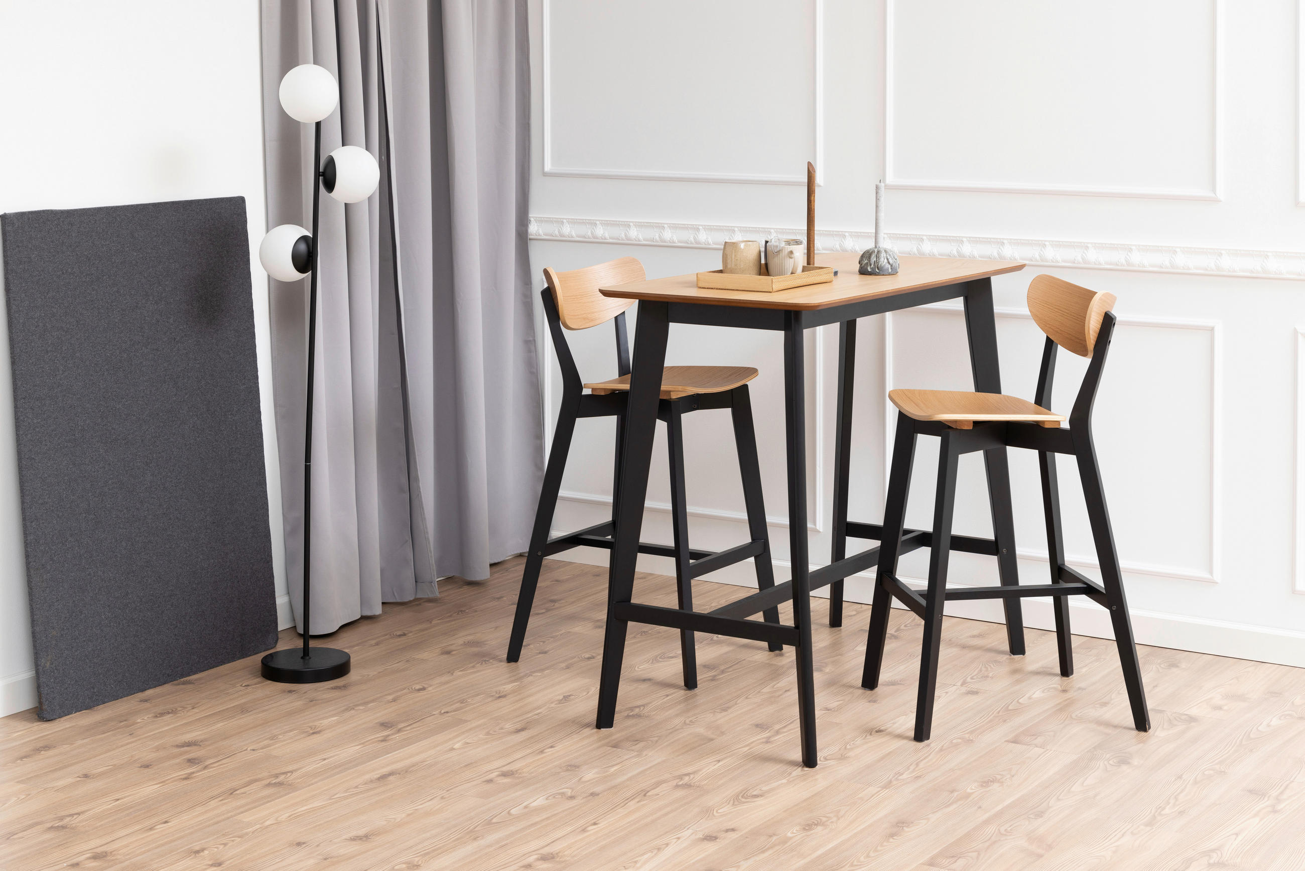 BARTISCH in Holz, Holzwerkstoff   - Eichefarben/Schwarz, Trend, Holz/Holzwerkstoff (120/105/60cm) - MID.YOU