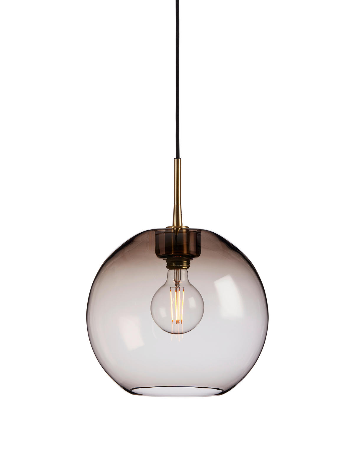 HÄNGELEUCHTE Gloria 32/29 cm   - Dunkelbraun/Messingfarben, KONVENTIONELL, Glas/Metall (32/29cm) - Belid