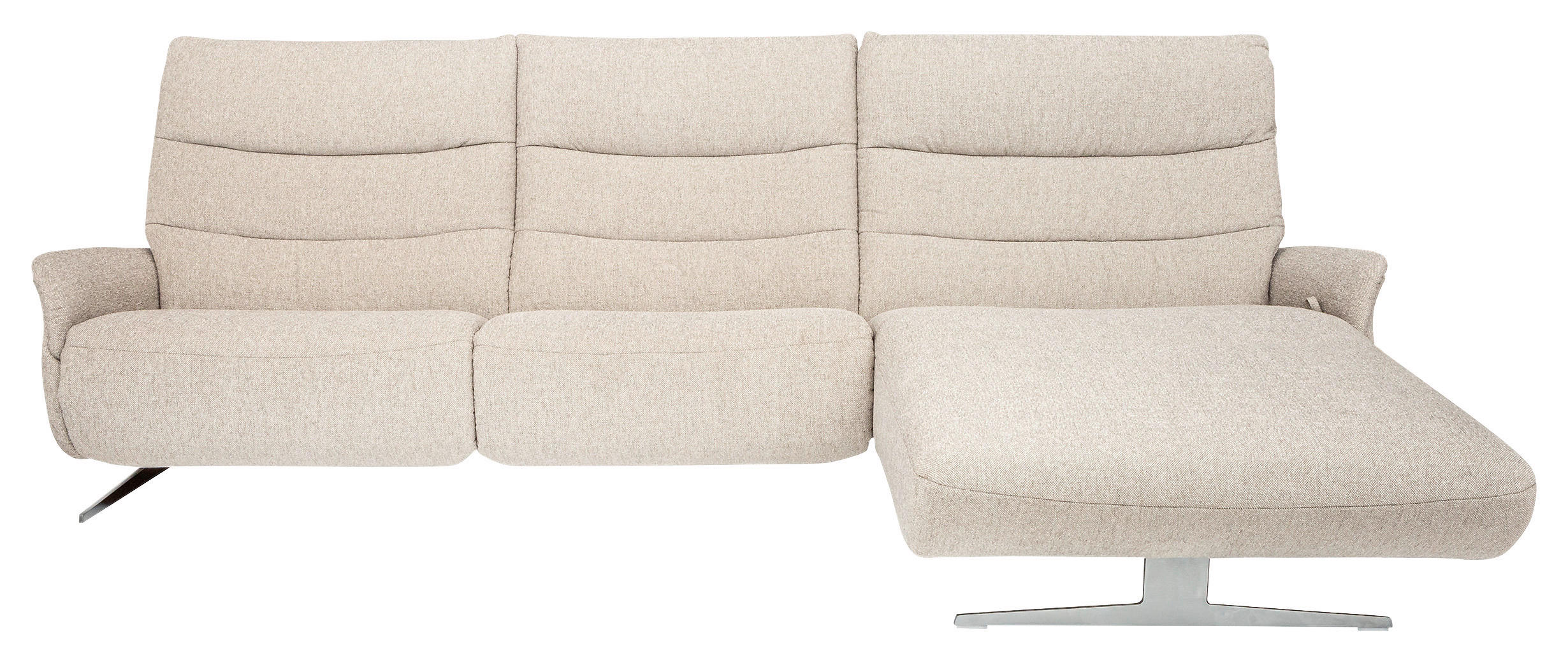 SAROKGARNITÚRA textil szürkésbarna  - nemesacélszínű/szürkésbarna, Modern, textil/fém (297/107/166cm) - Himolla