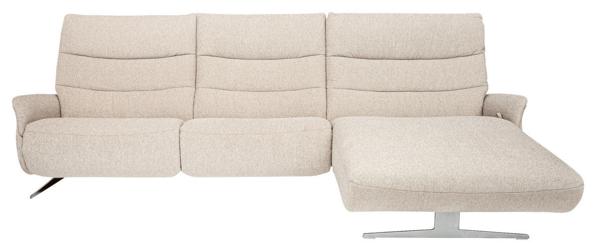 SAROKGARNITÚRA textil szürkésbarna  - nemesacélszínű/szürkésbarna, Modern, textil/fém (297/107/166cm) - Himolla