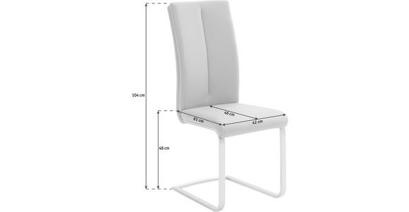 SCHWINGSTUHL  in Edelstahl Lederlook  - Edelstahlfarben/Petrol, Design, Textil/Metall (42/104/61cm) - Novel