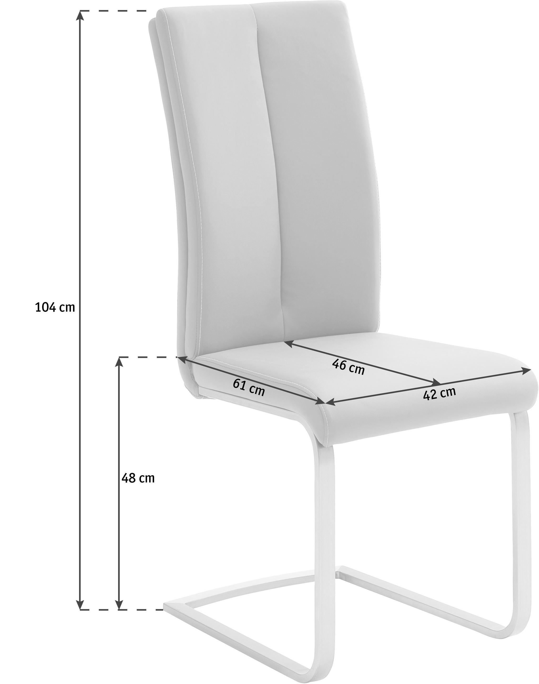 SCHWINGSTUHL  in Edelstahl Lederlook  - Edelstahlfarben/Creme, Design, Textil/Metall (42/104/61cm) - Novel
