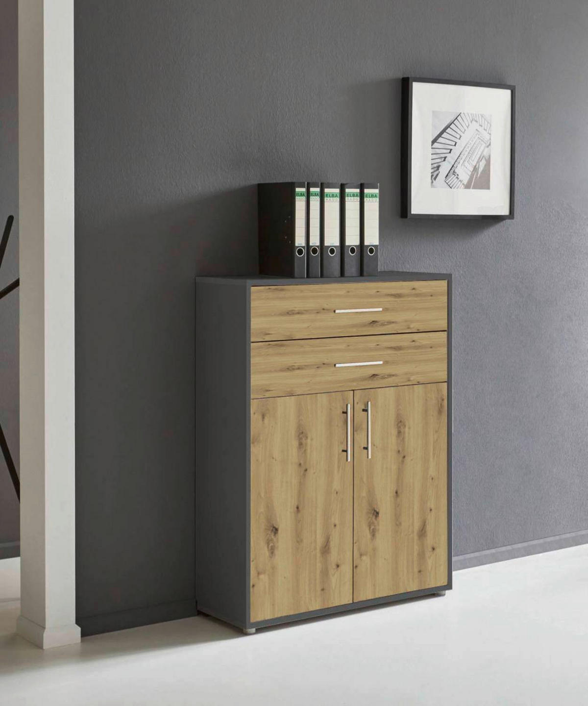 AKTENSCHRANK 84,4/113,6/33 cm  - Anthrazit/Eiche Artisan, LIFESTYLE, Holzwerkstoff (84,4/113,6/33cm) - MID.YOU