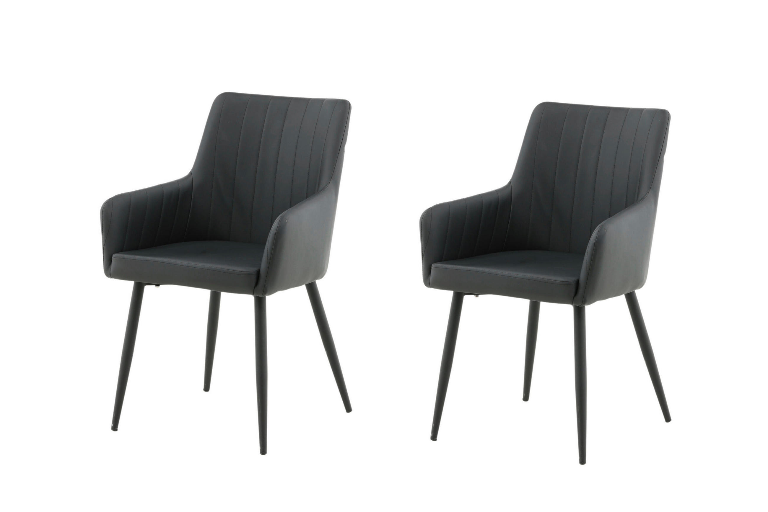 STUHL-SET  in Stahl  - Schwarz, MODERN, Kunststoff/Metall (58/92/61cm) - Livetastic