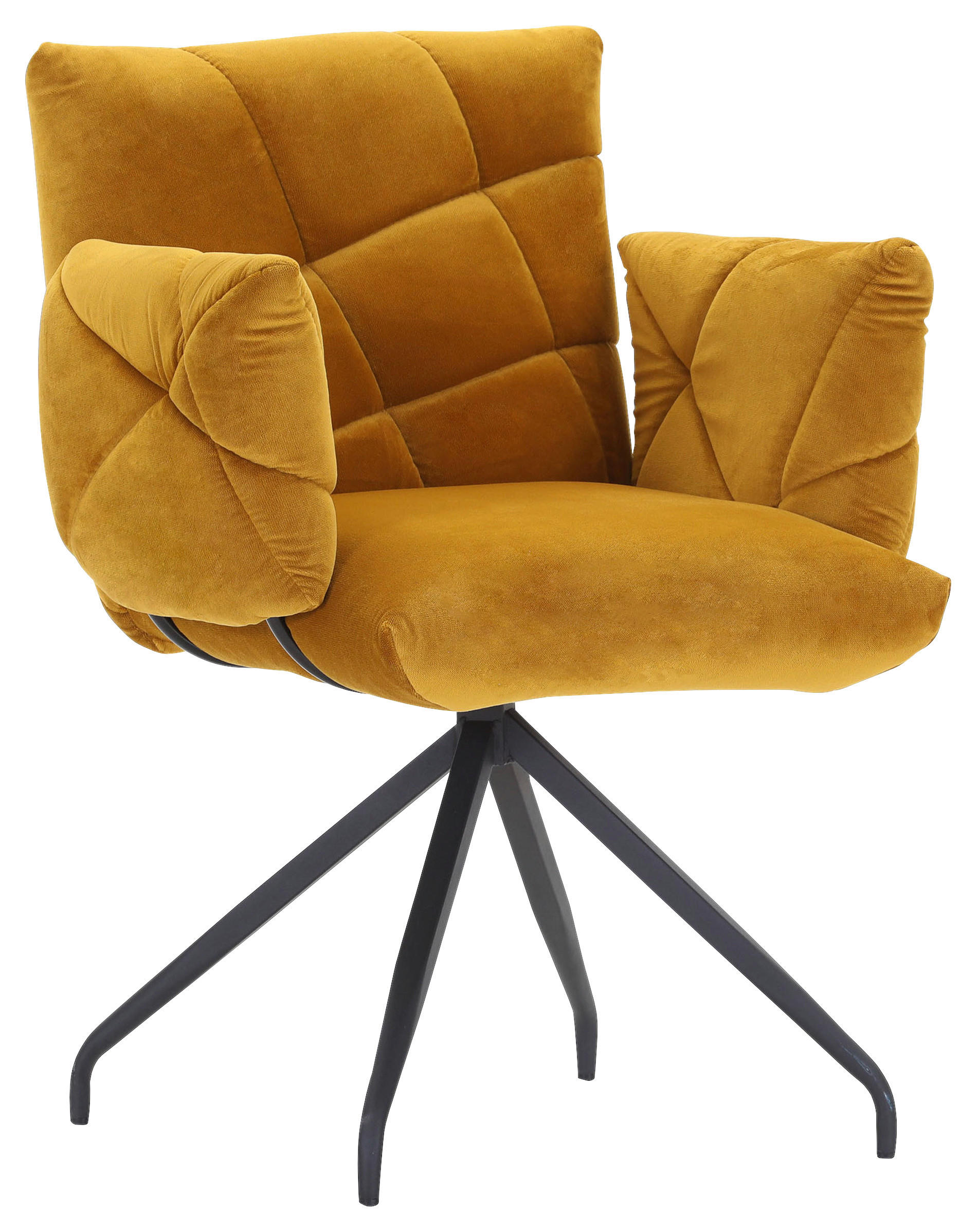 Scaun Cu Brațe din textil, galben, negru - galben/negru, Design, metal/textil (68/88/66cm) - Landscape