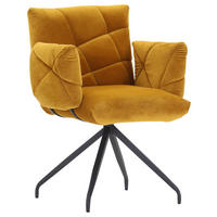 Scaun Cu Brațe din textil, galben, negru - galben/negru, Design, metal/textil (68/88/66cm) - Landscape