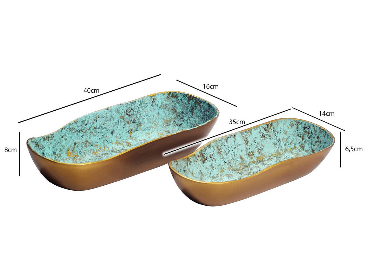 OKRASNA SKLEDA     40/16/8 cm         - zlate barve, Design, kovina (40/16/8cm) - Livetastic