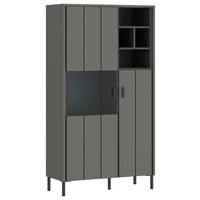 VITRINE in Grau, Grün, Schwarz  - Schwarz/Grau, Design, Glas/Holzwerkstoff (82,1/156/40cm) - Carryhome