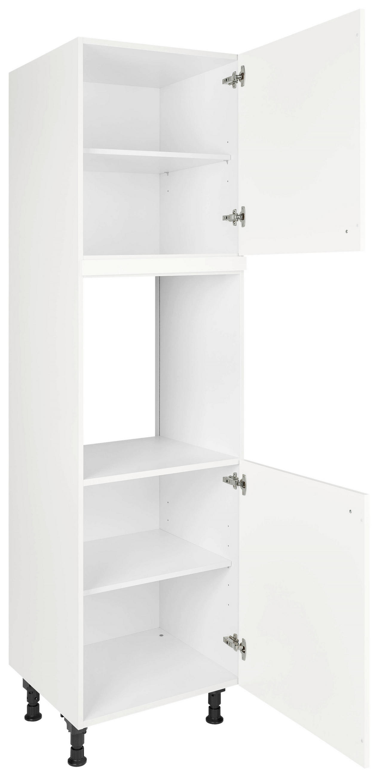 GERÄTEUMBAUSCHRANK 60/216,6/58 cm  in Weiß  - Schwarz/Weiß, MODERN, Holzwerkstoff/Metall (60/216,6/58cm) - Nobilia