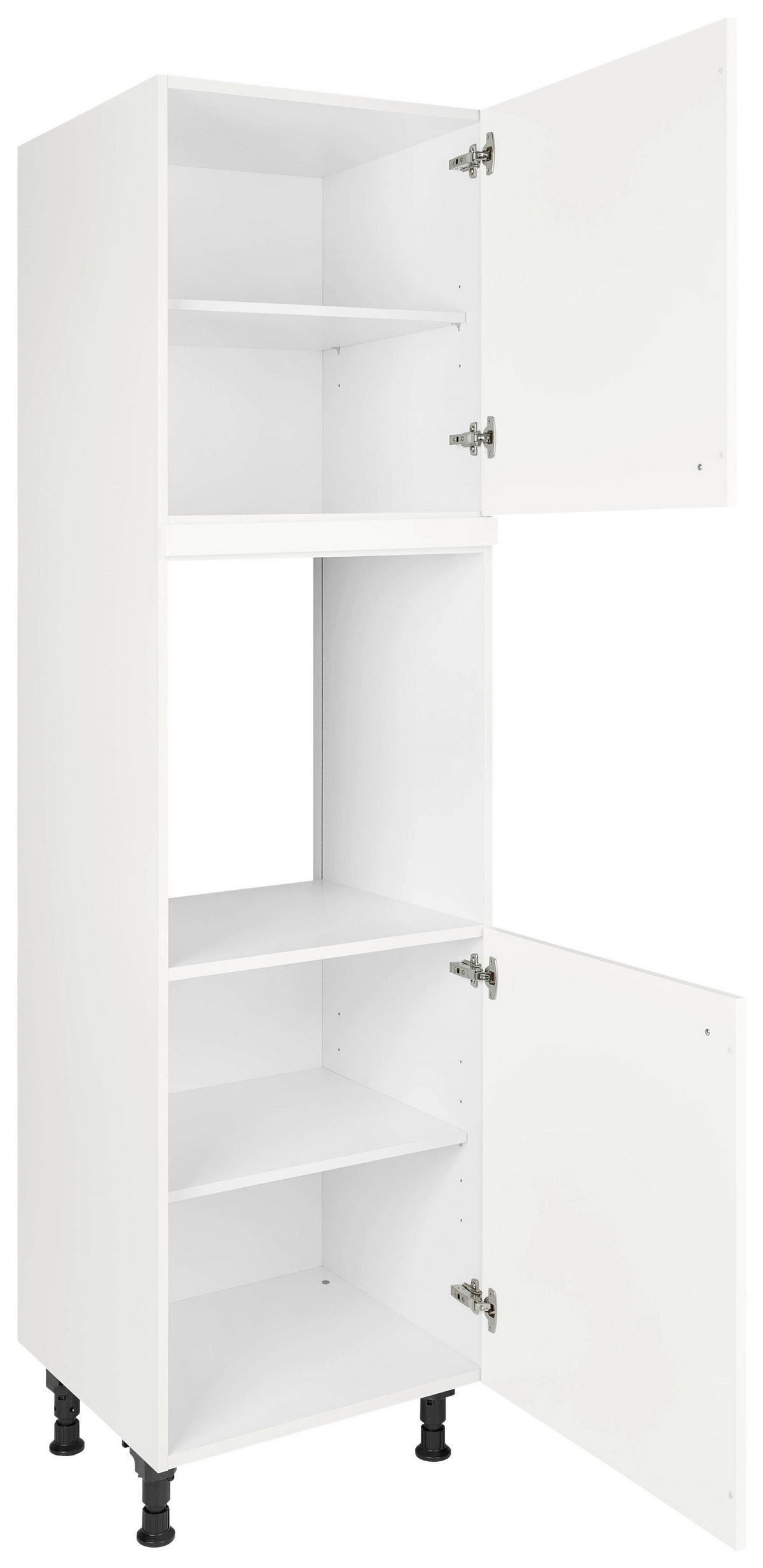 GERÄTEUMBAUSCHRANK 60/216,6/58 cm  in Weiß  - Schwarz/Weiß, MODERN, Holzwerkstoff/Metall (60/216,6/58cm) - Nobilia