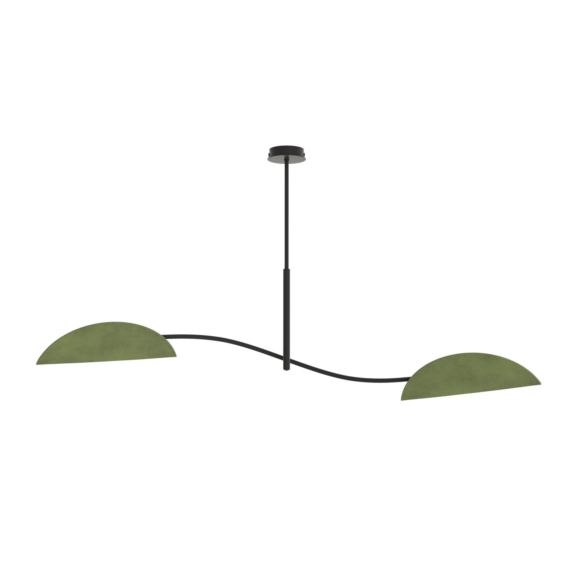 XXXLutz Deckenleuchte Lotus Schwarz, Smaragdgrün 18x54x105 cm