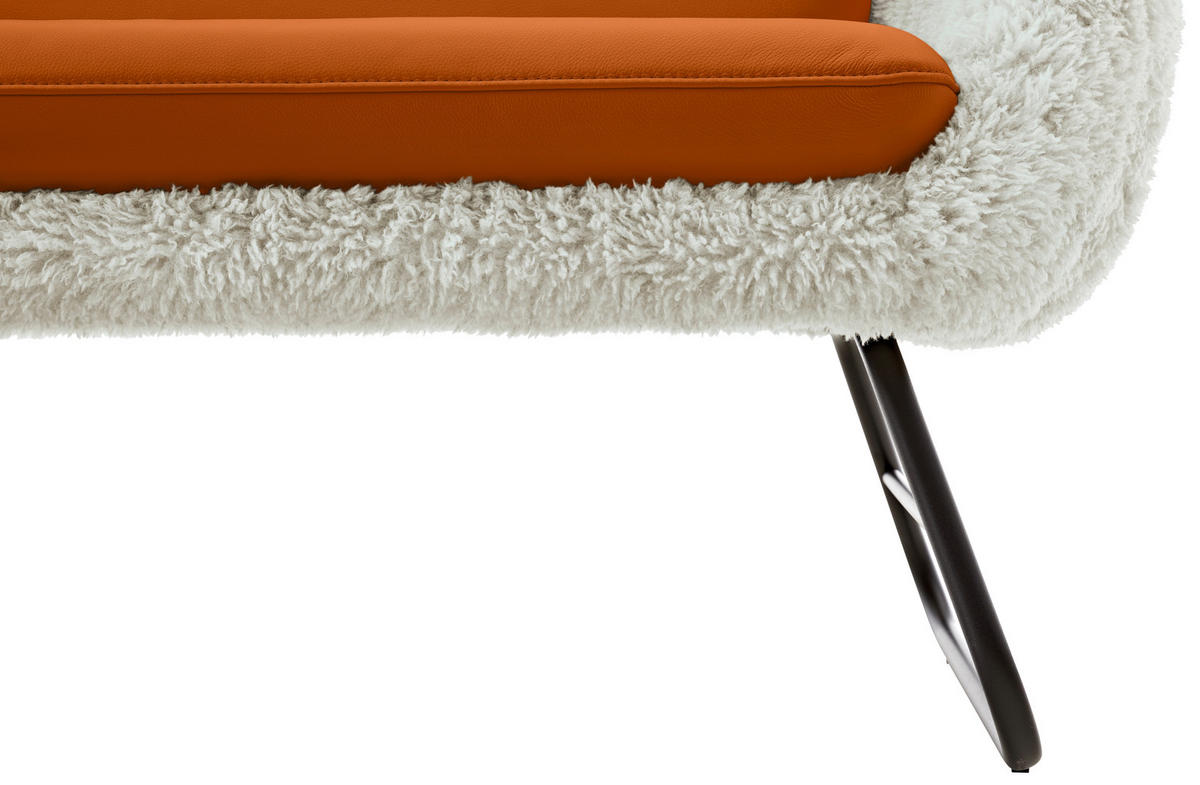 SITZBANK 219/87/78 cm  in Beige, Cognac  - Cognac/Beige, Design, Leder/Textil (219/87/78cm) - Koinor