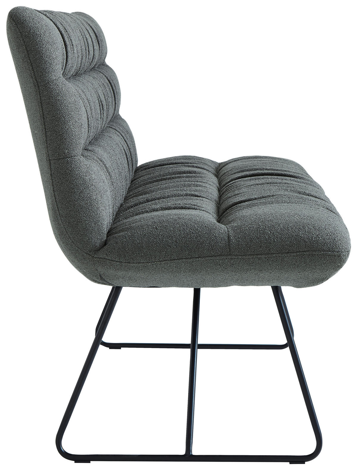 SITZBANK 182/88/66 cm Leinenoptik Grün, Schwarz  - Schwarz/Grün, Design, Textil/Metall (182/88/66cm) - Dieter Knoll