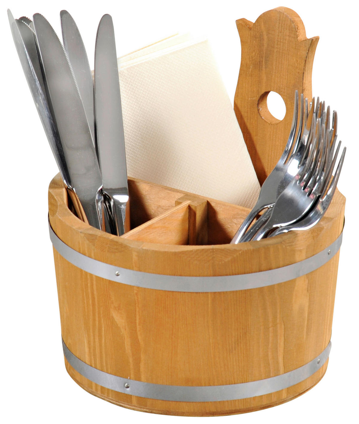 KUTIJA ZA PRIBOR ZA JELO  - boje bora, Basics, drvo (17/17/20cm) - Kesper