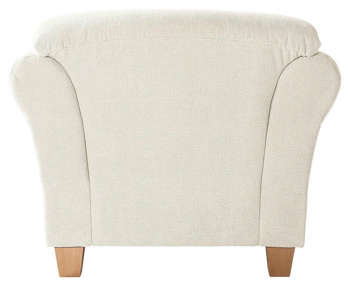 SESSEL in Flachgewebe Creme  - Creme/Naturfarben, Konventionell, Holz/Textil (101/84/89cm) - Sit & More