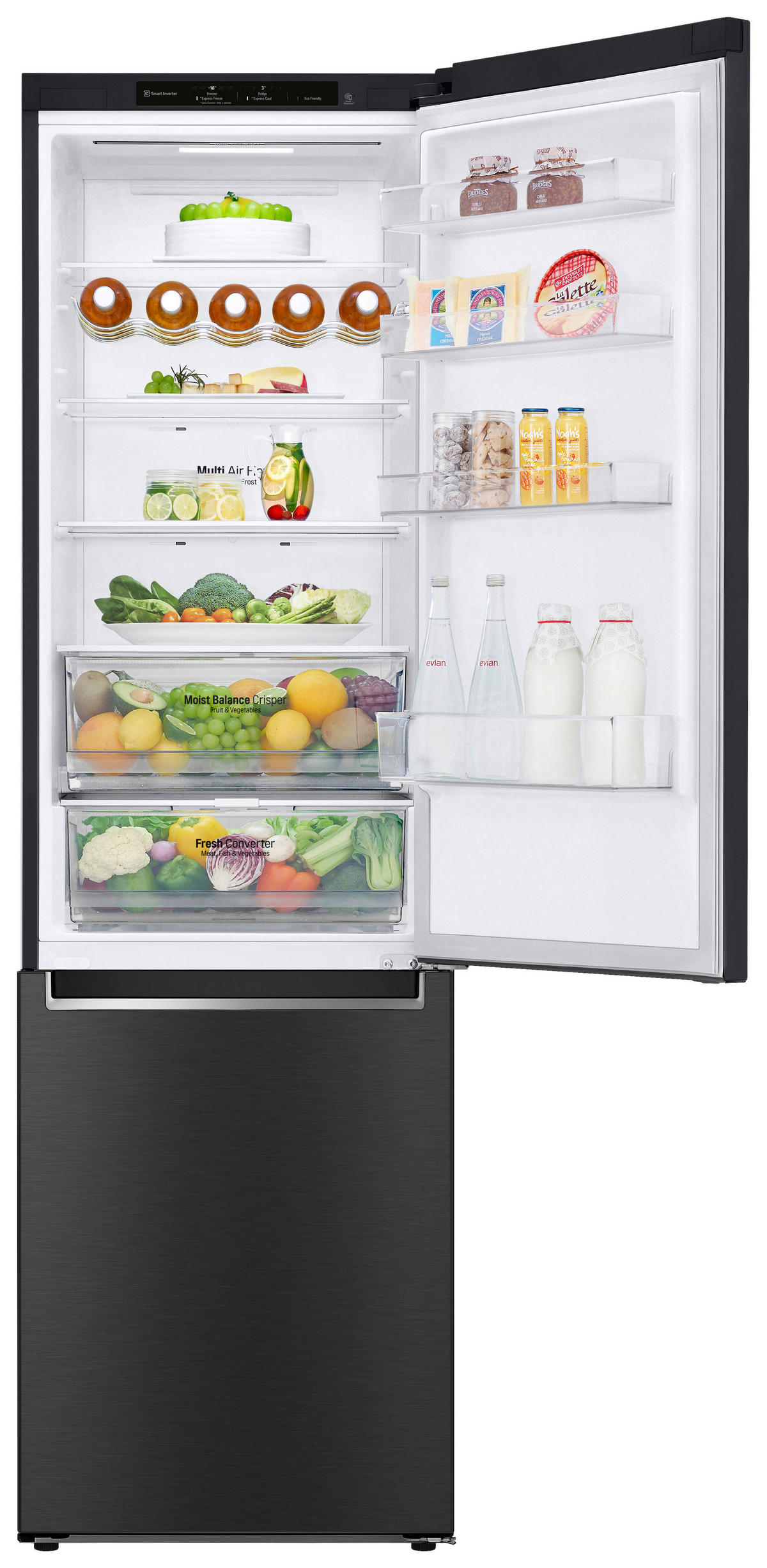 KÜHL-GEFRIER-KOMBINATION 59,5/203/67,5 cm GBB62MCGGN  - Schwarz, Trend, Glas/Kunststoff (59,5/203/67,5cm) - LG