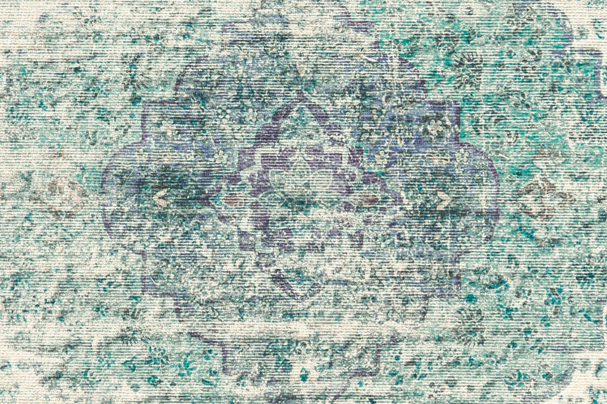 FLACHWEBETEPPICH 140/200 cm Vintage 8401 Elfenbein / Mint Creme, Mintgrün  - Creme/Mintgrün, KONVENTIONELL, Textil (140/200cm)