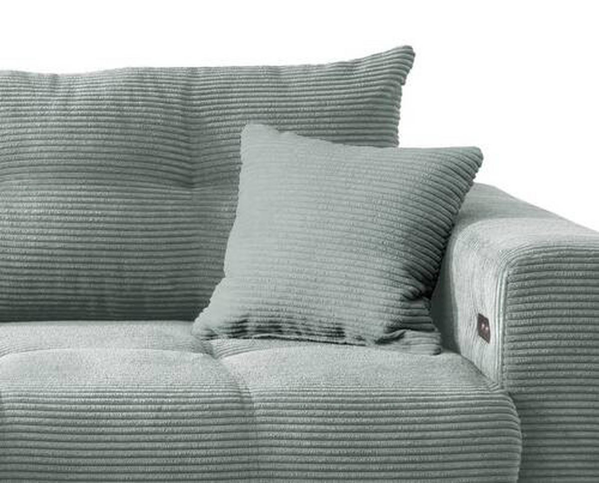 ECKSOFA in Cord Hellblau  - Schwarz/Hellblau, Modern, Holz/Textil (177/246cm) - MID.YOU
