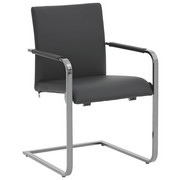 SCHWINGSTUHL in Leder, Metall Chromfarben, Schwarz - Chromfarben/Schwarz, Design, Leder/Metall (49/85/59cm) - Hülsta