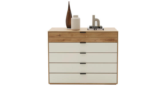 KOMMODE in 120/94/44 cm - Kaschmir/Eichefarben, Natur, Glas/Holz (120/94/44cm) - Valnatura