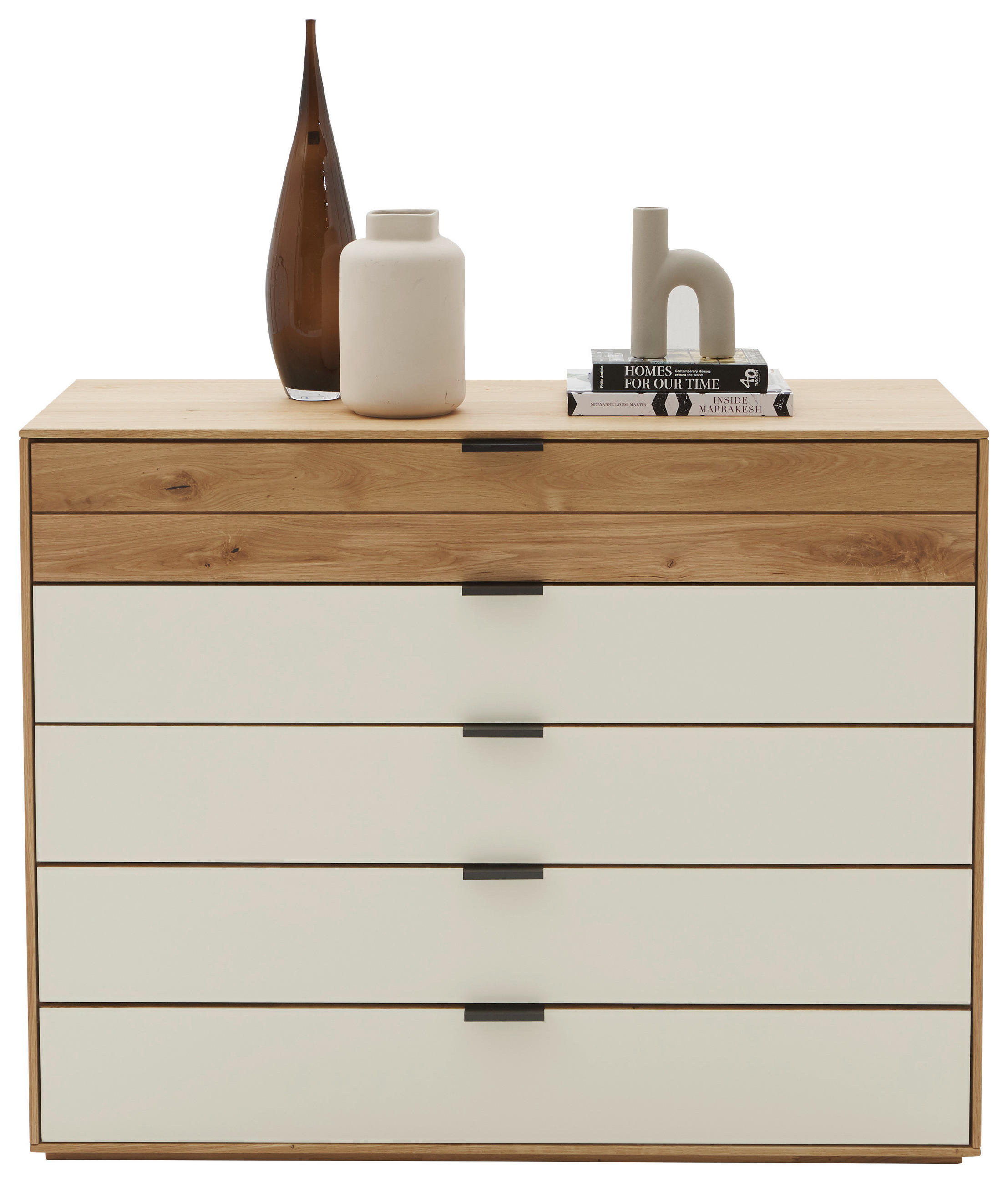 KOMMODE  in 120/94/44 cm  - Kaschmir/Eichefarben, Natur, Glas/Holz (120/94/44cm) - Valnatura