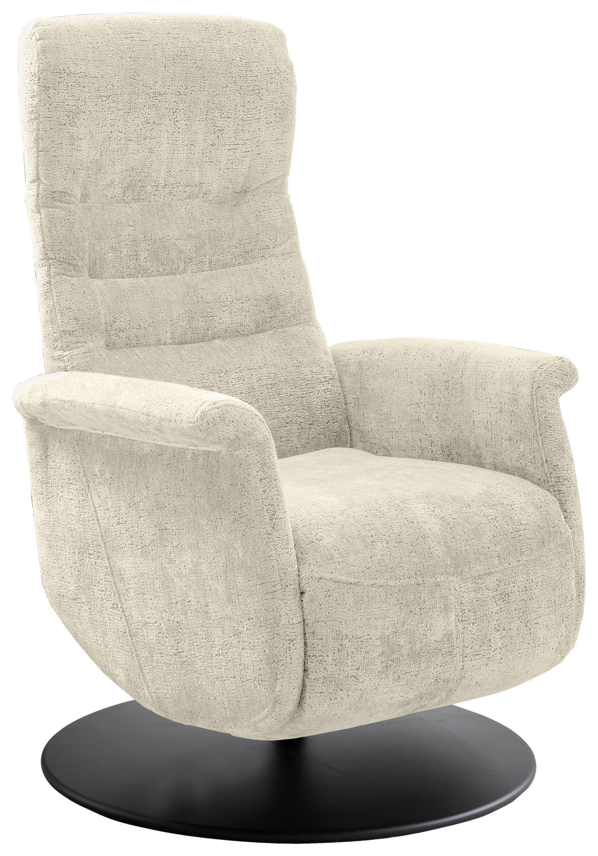 RELAXSESSEL Textil Creme  - Creme/Schwarz, Modern, Textil/Metall (72/118/85-165cm) - Livetastic