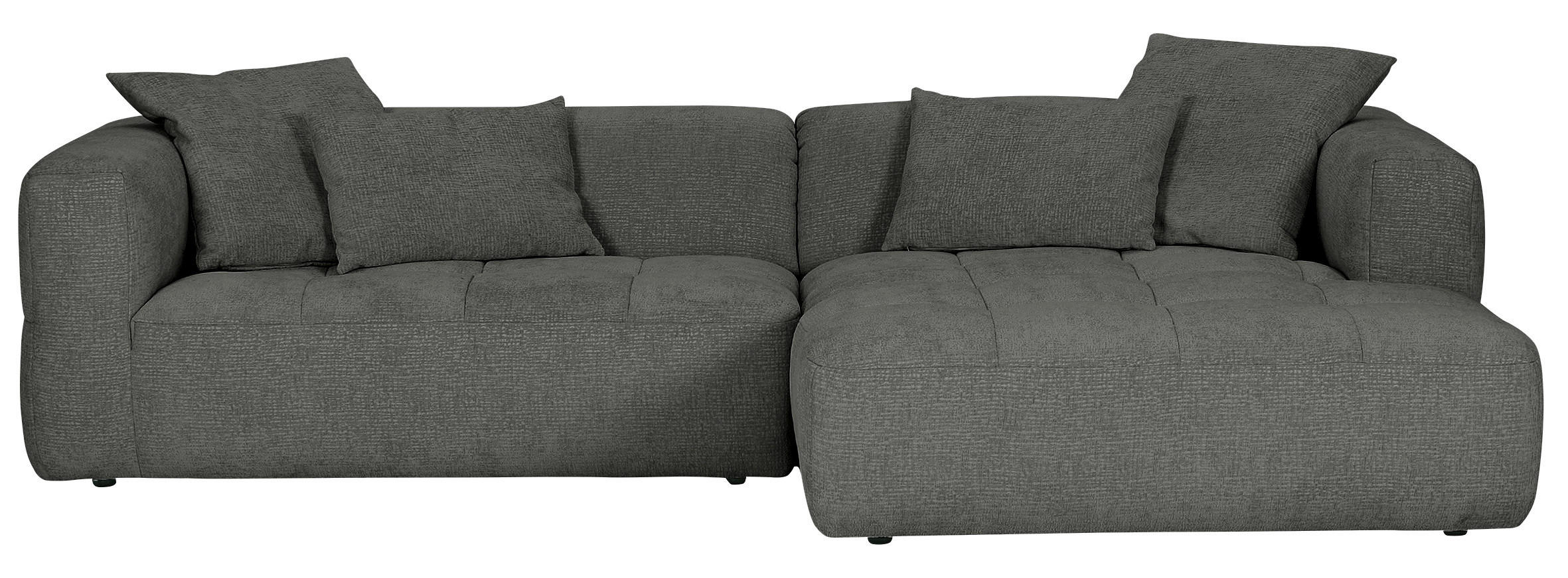 ECKSOFA Schwarz Flachgewebe  - Schwarz, KONVENTIONELL, Kunststoff/Textil (280/170cm) - Carryhome