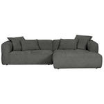 ECKSOFA Schwarz Flachgewebe  - Schwarz, KONVENTIONELL, Kunststoff/Textil (280/170cm) - Carryhome