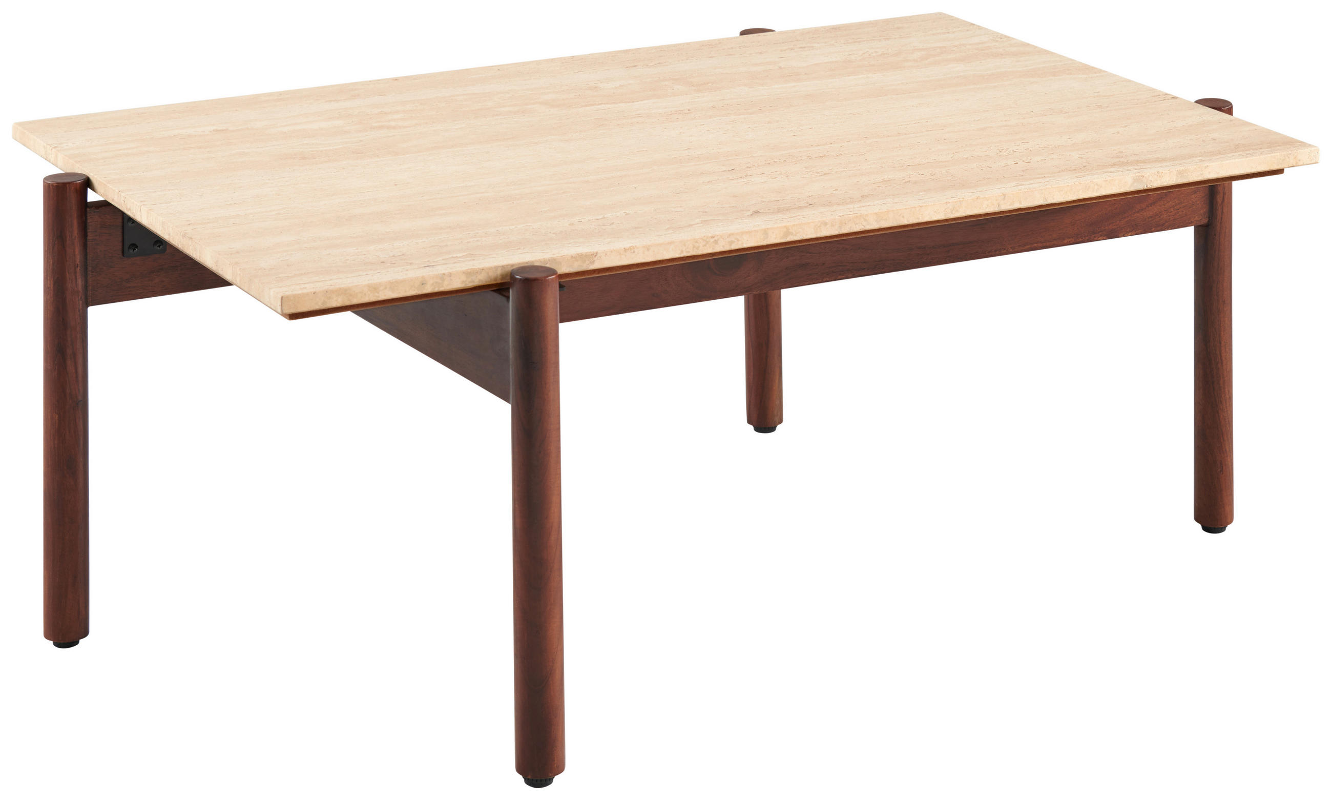 COUCHTISCH Akazie vollmassiv rechteckig Naturfarben, Walnussfarben  - Walnussfarben/Naturfarben, Design, Holz/Stein (100/40/65cm) - Livetastic