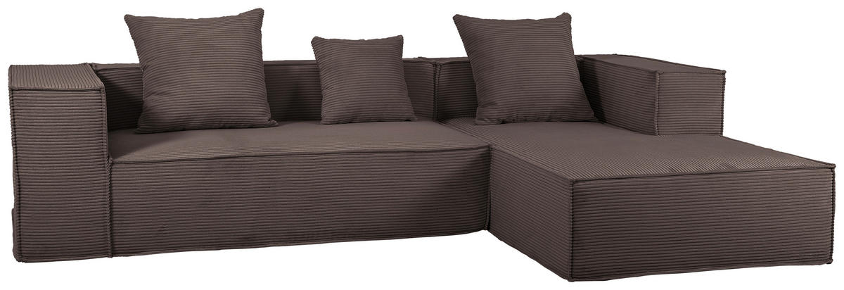 ECKSOFA in Cord Braun   - Braun, Design, Textil (270/60/100cm) - P & B