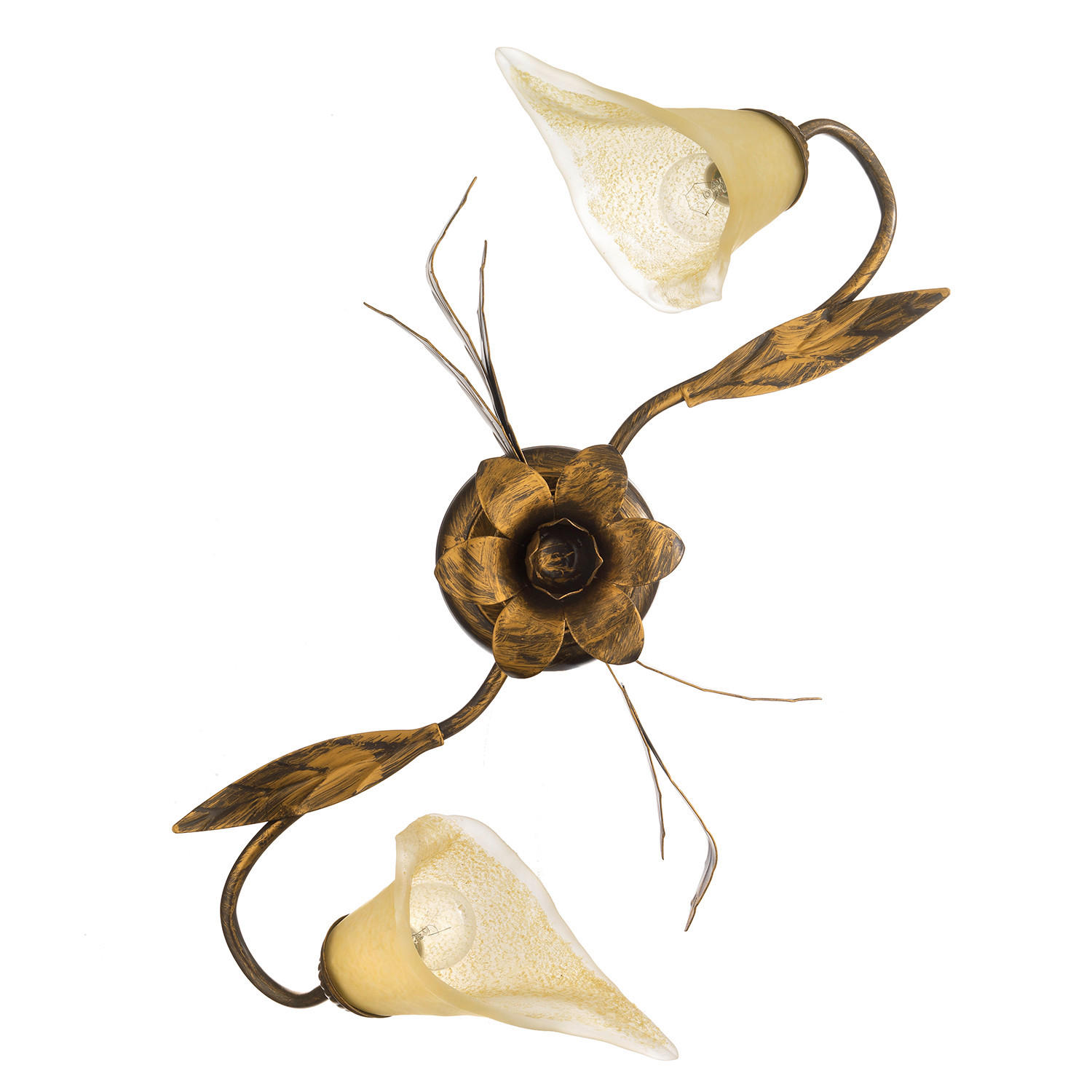 DECKENLEUCHTE 55/25/40 cm   - Bronzefarben, KONVENTIONELL, Glas/Metall (55/25/40cm)