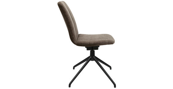 STUHL in Stahl Flachgewebe Metall, Textil - Dunkelbraun, Design, Textil/Metall (46/85-88/55cm) - Johann Jakob
