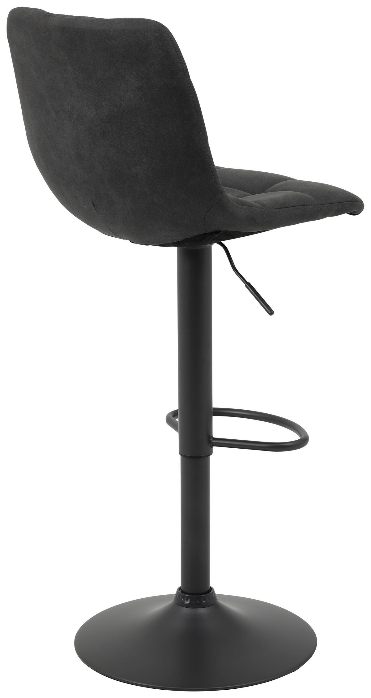 BARHOCKER Mikrofaser Anthrazit Sitzfläche 360° drehbar  - Anthrazit/Grau, KONVENTIONELL, Textil/Metall (43/113/44cm) - Carryhome