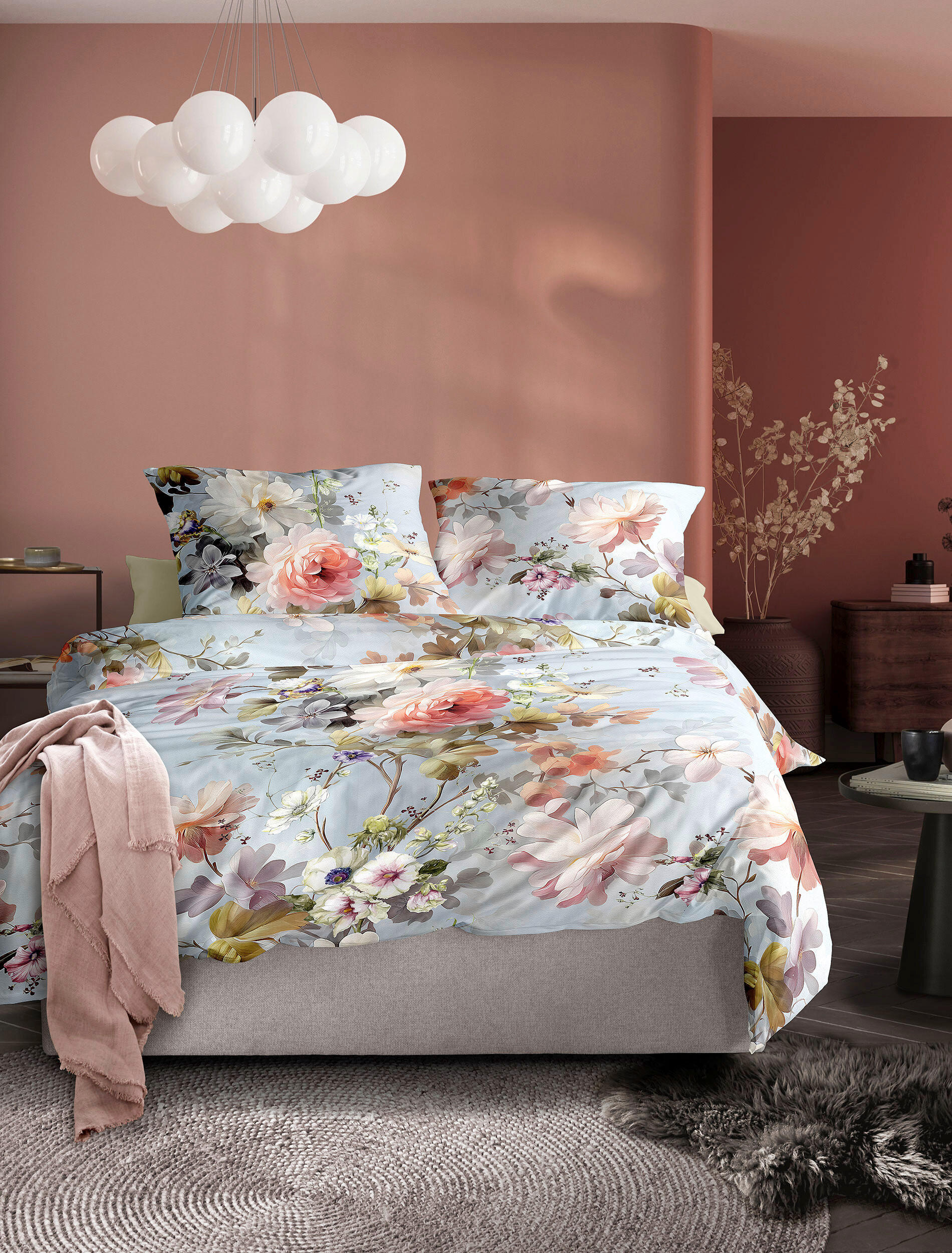 BETTWÄSCHE Makosatin 155/220 cm  - Blau, KONVENTIONELL, Textil (155/220cm) - Irisette